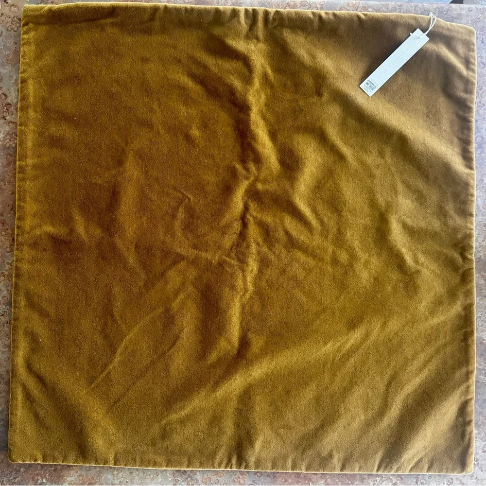 Crate&Barrel Mustard Velvet Accent Pillow Cover